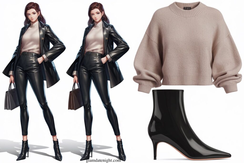 Faux Leather Pants and a Cashmere Sweater