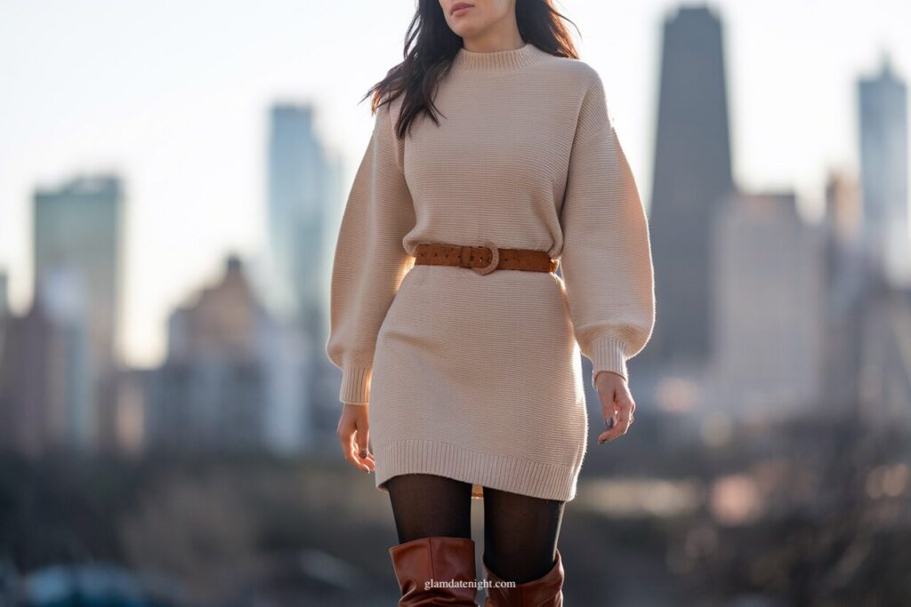 Feminine and Elegant: A Sweater Dress with a Twist